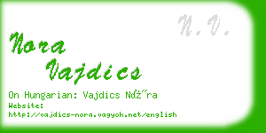 nora vajdics business card